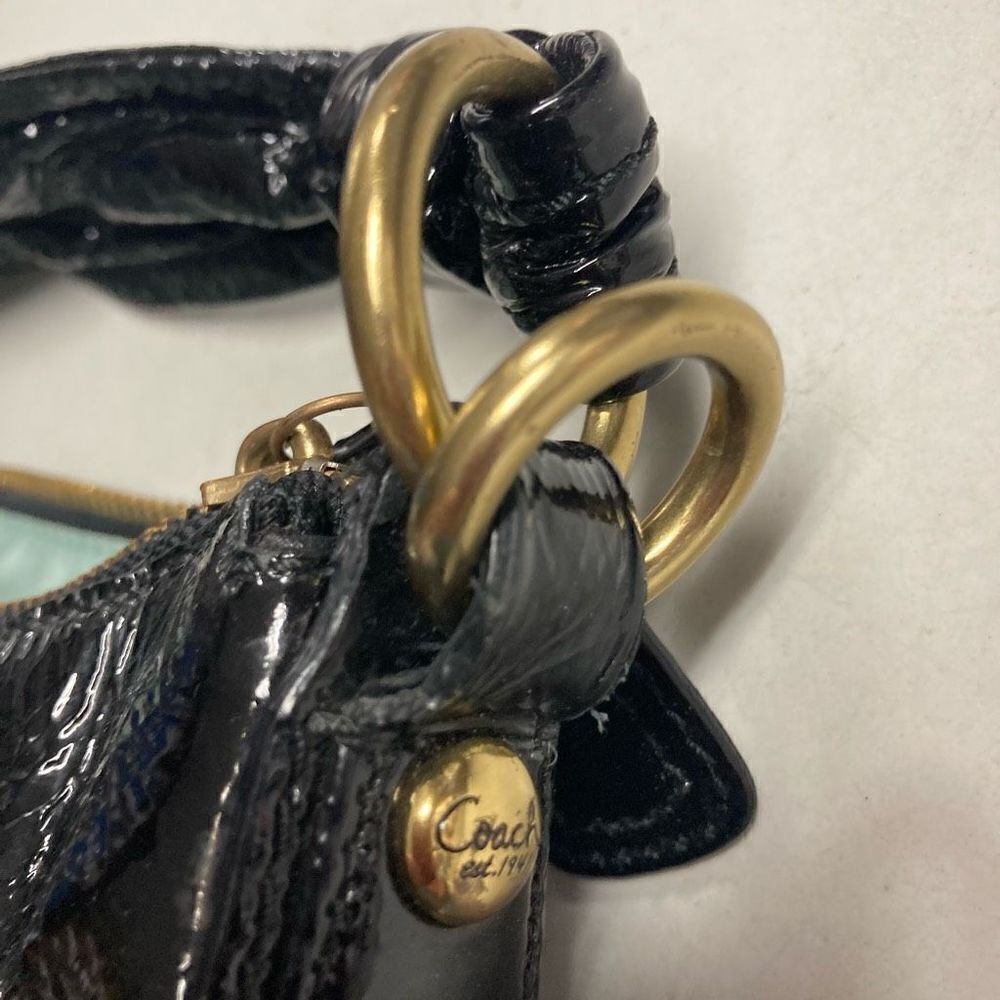 COACH Women’s Kristen Hobo Bag‎ Black Patent Leather 18013 12X13 - Picture 9 of 11